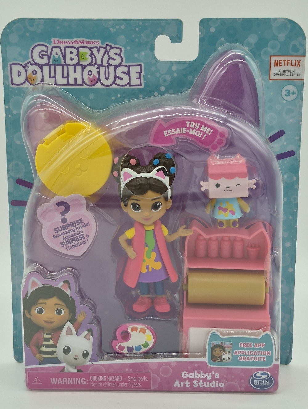 Gabby’s Dollhouse Art Studio Playset Gabby Girl Baby Box Cat NEW